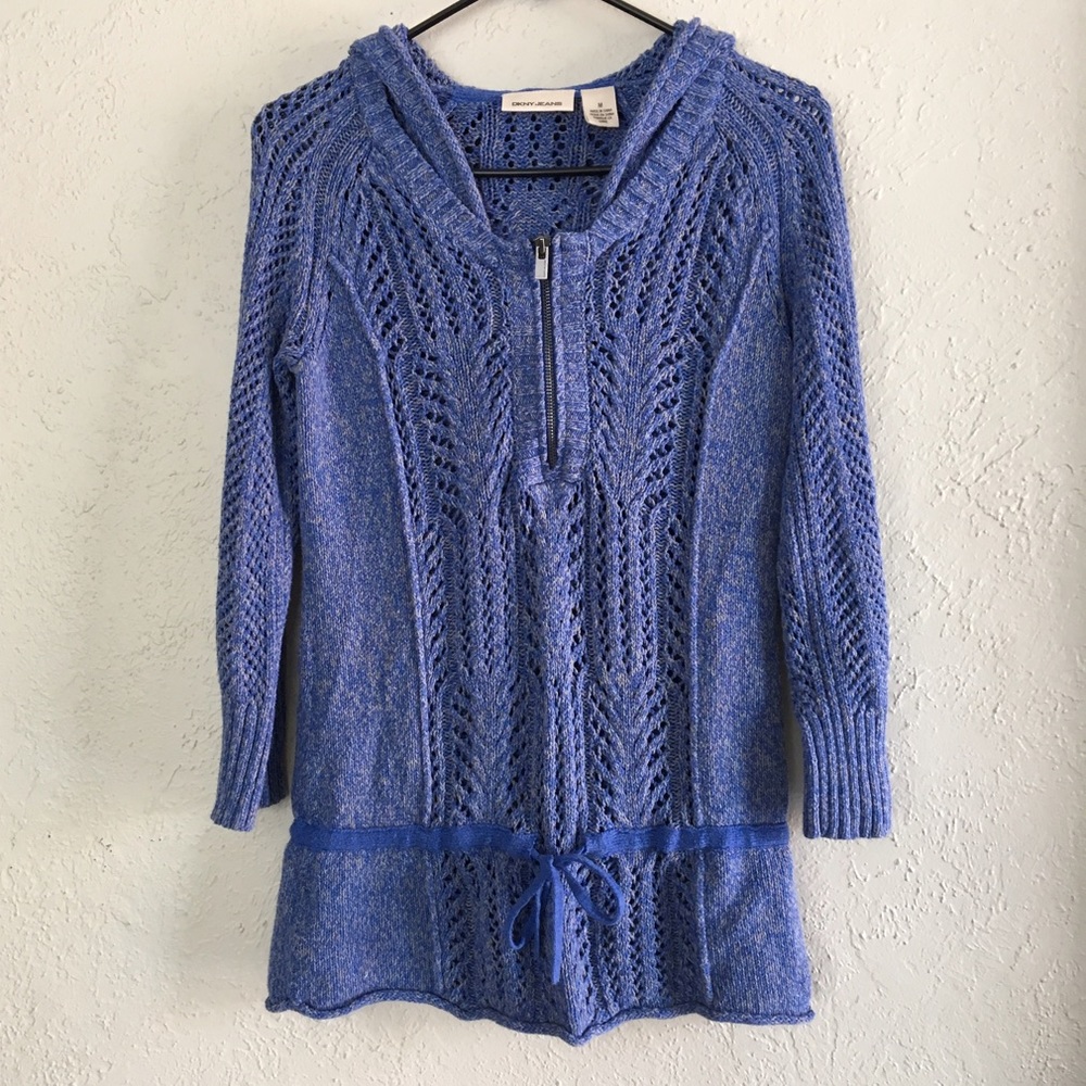 DKNY Hooded Knit Sweater